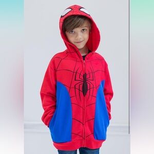 Kids Red and Blue Spider Hoodie Sweatshirt 4T